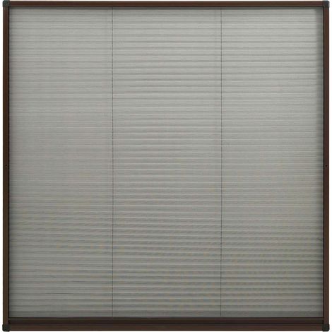 vidaXL Mosquitera plisada para ventanas aluminio marrón 120x120 cm (1/2)