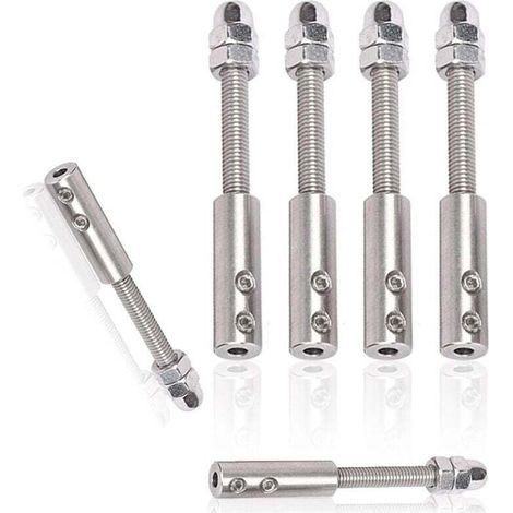 6 Pièces Tendeur Cable Inox pour Cable Inox 4mm, Vis de borne de câble métallique, En acier inoxydable, pour la fixation de la tensionTendeur de Câble Métallique (1/4)