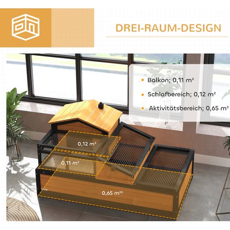 Maison tortue 2 étages intérieur extérieur tiroir bois sapin jaune