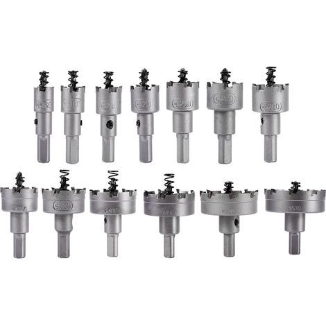 Satz mit 13 Hartmetall-Lochsägen (16, 18, 20, 22 mm) mit Hartmetalleinsätzen für Edelstahl (1/5)