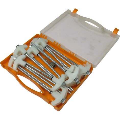 Screw In Awning Tent Pegs with Adaptor X15 - Glow In The Dark (Drill Top Hard Ground Heavy Duty Case)