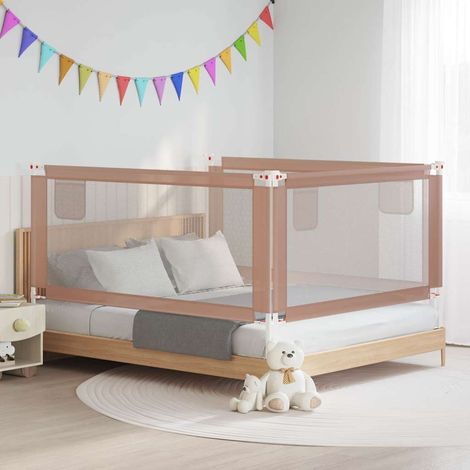 Barrière de lit pour enfant, taupe, 180 x 25 cm, tissu