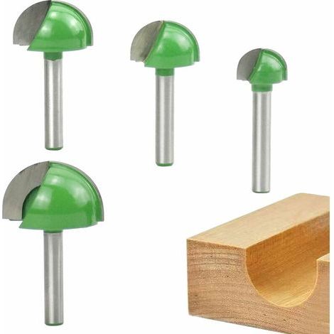 Tige Routeur Core Box Bits, CNC Fraise à Rainure Ronde Outils à Bois 16mm/22mm/25mm/32mm Fraise à Fond Rond Bois(4 Pcs 6mm) (1/5)