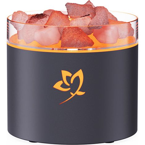 Diffuseur Dhuile Essentielle - 4-en-1 Humidificateur Aromathérapie Lampe LED Flamme Avec Sel Cristal - Bureau Chambre - 1 Pièce (1/5)