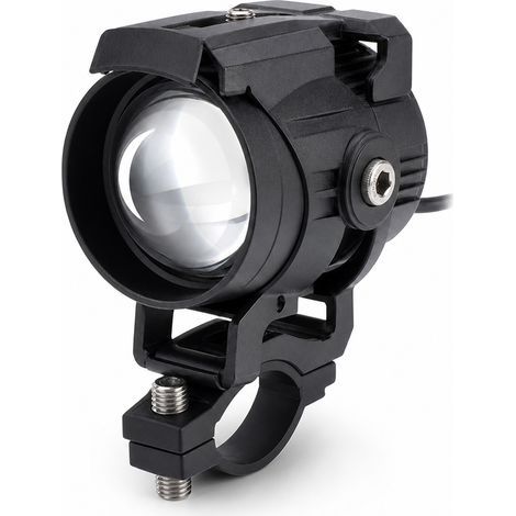 Faro Ausiliario Proiettore per Moto, Mini Luce Esterna a Doppio Fascio Bianco e Giallo (1/5)