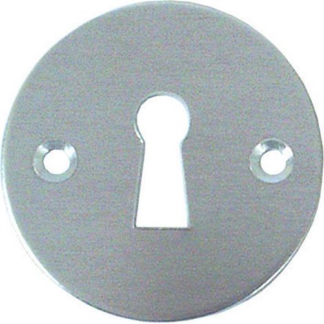 Rosace seule ronde (épaisseur 2 mm - ø 47 mm) - BEZAULT - Alu anodisé argent - Clé L (1/2)