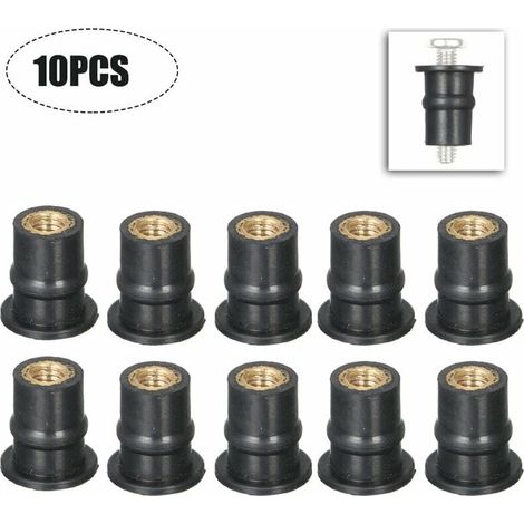 Écrous de Puits en Caoutchouc M5, Lot de 10, Pour Fixation d'Arbre de Pare-Brise de Moto. (1/5)