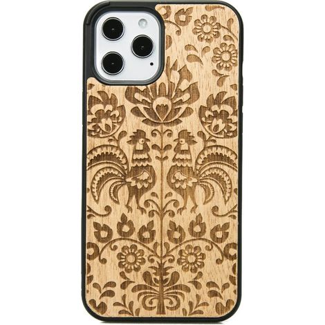 Custodia in legno per iPhone 12 Pro Max FIORI SELVATICI ANIEGRE (1/3)