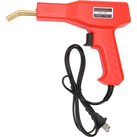 Pistolet de soudage pour pare-chocs en plastique, machine de réparation de boucliers, clous à souder et baguettes, thermofusion 110V norme US rouge, kit de 4 types de pointes. (1/5)