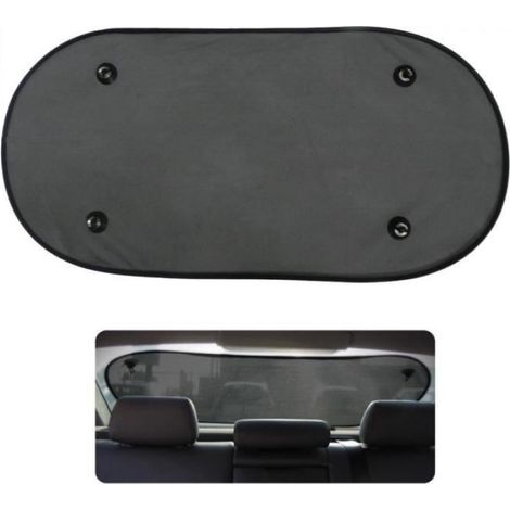 Pare Soleil Vitre Lunette Arriere Voiture Repliable Noir a Ventouse 50 x 100 cm - 366