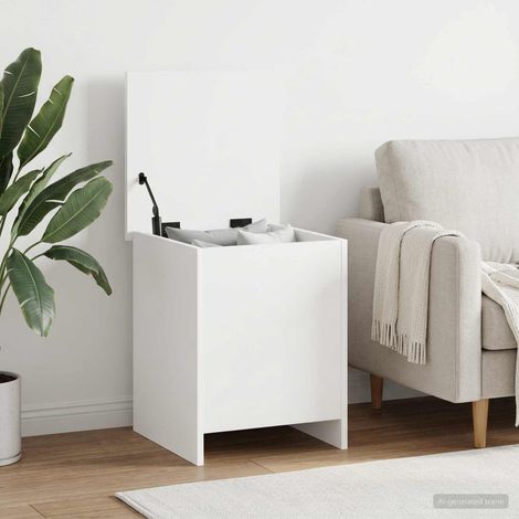 vidaXL Coffre de rangement Blanc 40 x 40 x 50 cm Bois d'ingénierie