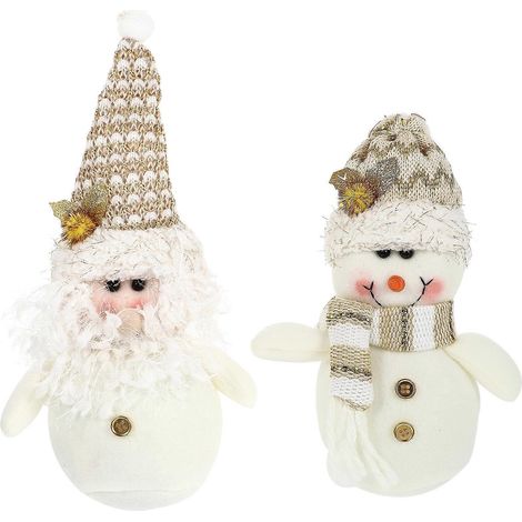 Lot de 2 décorations de Noël pour poupée, bonhomme de neige, scène de fête.-17X13X7CM