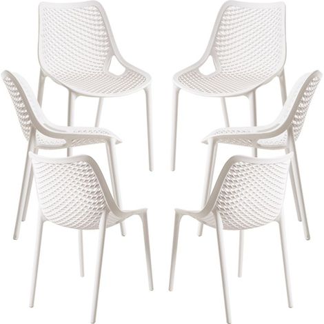 Packs Sillas Jardín - Pack 6 Sillas Kusin - Blanco (1/5)