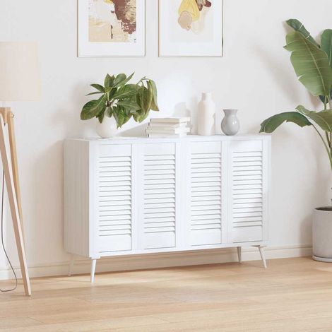 Portes d'armoire à persiennes 4 pcs blanc 61,5x29,5 cm (1/5)