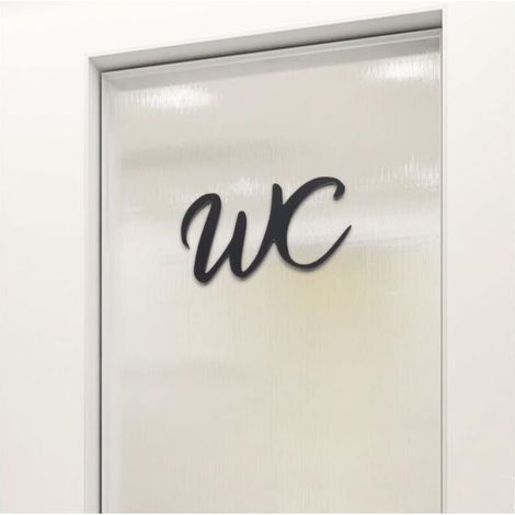 Plaque de Porte Wc Deco,Signaletique Toilettes Noir,Autocollante Wc Stickers,Plaque de Porte Maison,Plaques de Toilette,Decoration Autocollante pour Toilette,Autoadhésive Toilettes pour Bain (1/5)
