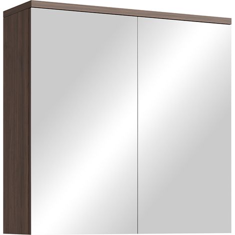 Mobile da bagno con specchio Toledo 60 x 20 x 60 cm – Marrone noce (1/3)