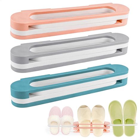 Porte Chaussures Mural,Organisateur Chaussures avec sans Percer Autocollant ou Percer pour Différentes Chaussure,Rangement Chaussure Porte 3 en 1 avec Adhésif pour Chambre Salon (1/5)