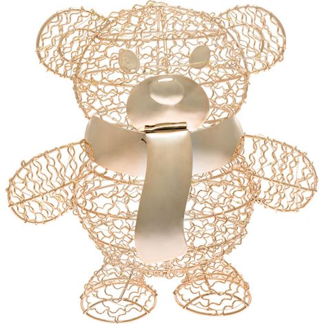 Orsetto "Teddy Bear" luminoso con led bianco caldo champagne per interno -In piedi