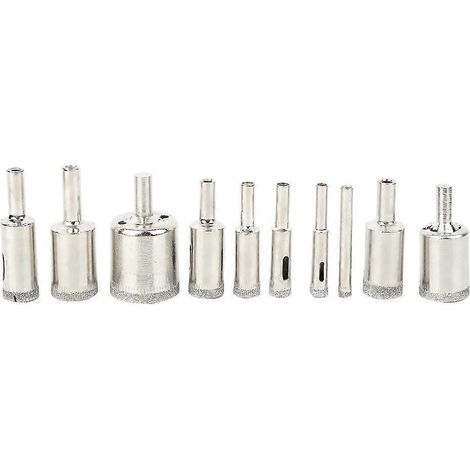 10 Stück 6–30 mm Kernlochsäge, diamantbeschichtet, Marmorbohrer, Öffnungsbohrer für Glasfliesen