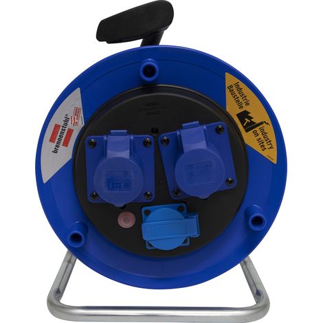 Avvolgicavo Professionale Senza Cavo Brennenstuhl 1 presa Schuko e 2 prese CEE 3 poli 230V/16A Autochiudenti Serie Garant ST CEE2 - IP44 (1/4)