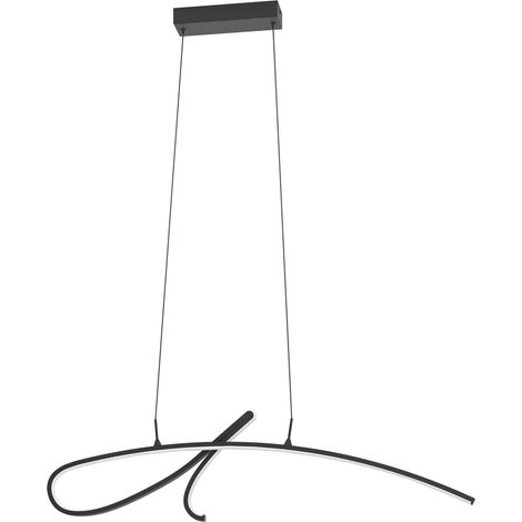 Sospensione Moderna Cardoncito Acciaio Nero Plastiche Bianche Led 20W 2400Lm