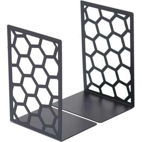 Set di 2 fermalibri decorativi in ferro a forma di L. Fermalibri in metallo traforato. Antiscivolo e antiruggine, ideali per casa, ufficio e altro ancora. (1/5)