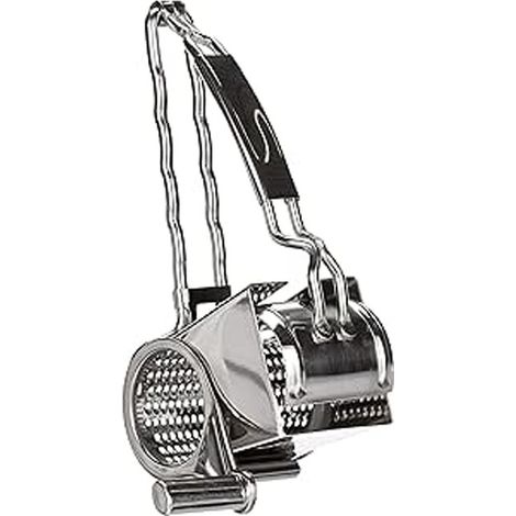 Grattugia in acciaio inox con manovella a 2 lame, Misure 13,5 x 20 x 10 cm. (1/3)