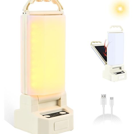 Sollbry Lampe Solaire Rechargeable USB, Lanterne LED Portable avec Batterie 4500mAh,Étanche IP65 pour Intérieur et Extérieur (Camping, Randonnée, Pêche) (1/5)