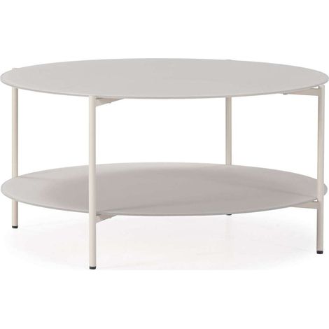 Mesa de centro redonda modelo Dafne acabado crema, 40cm(alto) 83.4cm(ancho) 83.4m(fondo). (1/5)