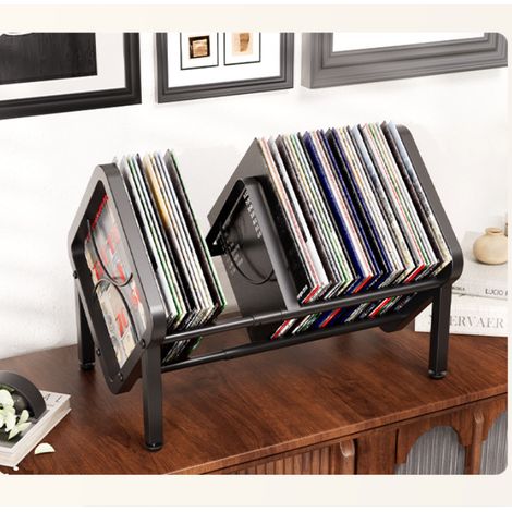 Étagère rétractable de rangement de disque vinyle Étagère de présentation d'album CD / LP de bureau Étagère de rangement de disque amovible