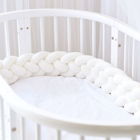 Coussin serpent tressé 300 cm – Velours doux rempli de coton PP – Protection berceau bébé – Décoration chambre enfant