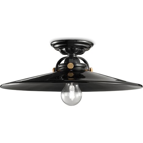 B&W C105, Plafoniera in Ceramica, Ferroluce - Colore: Nero (1/2)