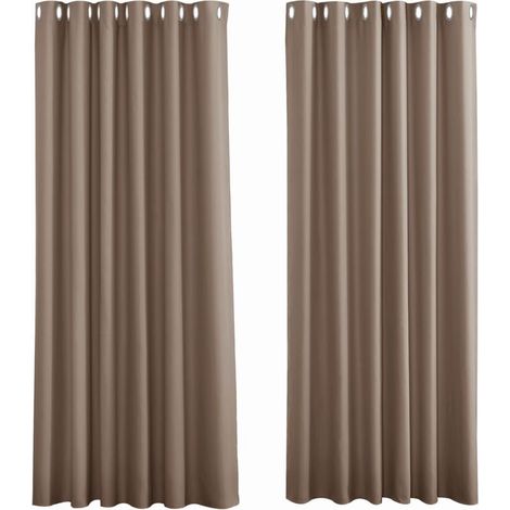 Ineasicer – Tende oscuranti termiche color tortora – 2 pannelli 107x213 cm – Bloccano l'80-95% della luce – Isolamento termico per un comfort ottimale