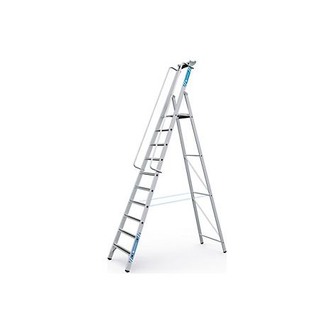 Escalera tipo tijera de aluminio con plataforma grande con