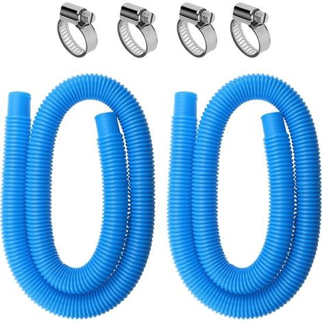 Manguera para piscina - 32 mm, 2 piezas, 1,5 m, manguera de repuesto, apta para bomba y filtro de piscina (azul) (1/5)
