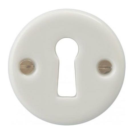 Rosace pour porte en porcelaine blanche 50mm – Finition lisse – Résistante aux chocs – Fixation par vis tfb fendue – Kaoline