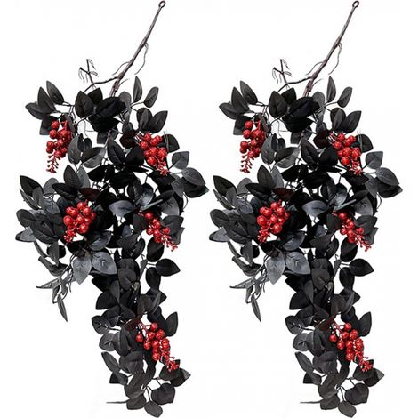 Guirlande de feuilles d'érable artificielles vignes suspendues en soie de cmpour décorations d'Halloween de Thanksgiving de 2pcs 80 cm (1/5)