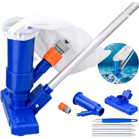 Aspirateur Piscine, Aspirateur Piscine Portable avec Perche Télescopique pour Nettoyage des Piscines - Bleu