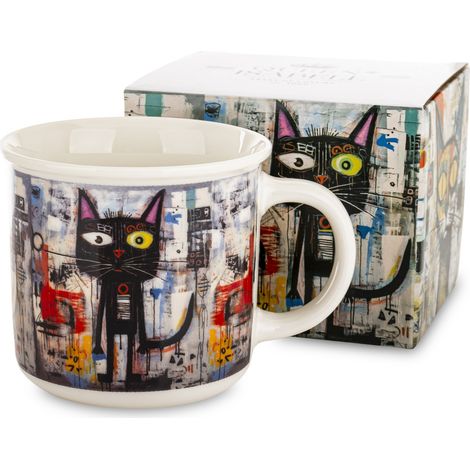 400 ml Porzellanbecher mit Katzenmotiv für Kaffee und Tee (1/5)