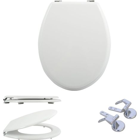 WC-Sitz MDF Weiß mit Zink-Scharnier - MSV Spirella (1/5)