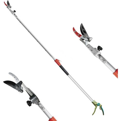 Teleskop Astschere 110-166 cm, ausziehbar, mit Obstpflücker und drehbarem Kopf (1/5)