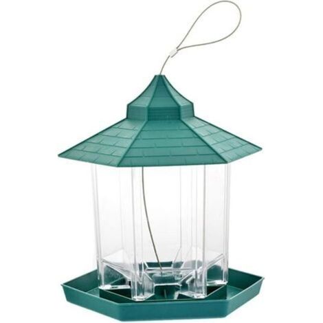 Mangeoire à Oiseaux, Suspendu à mangeoire à Oiseaux Sauvages en Plein air Contenant des Aliments pour Oiseaux (1/4)