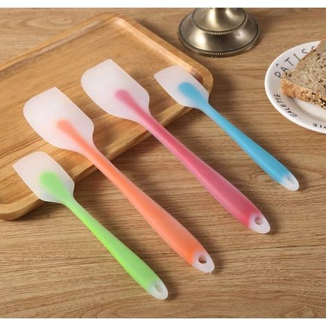 Espátula de silicona (1 unidad), Flexible y duradera, resistente al calor hasta 232 °C, núcleo interior de acero inoxidable, color naranja, 21 cm (1/5)