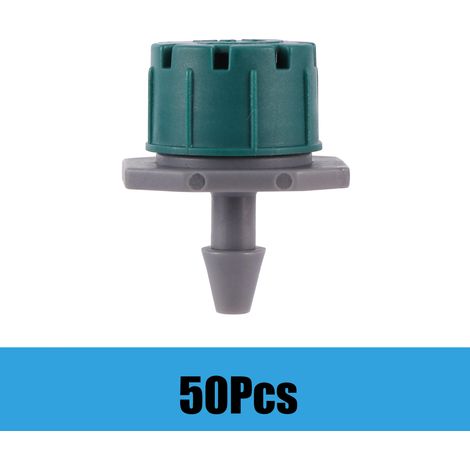 (Gris-vert - 50 pièces) Goutteur réglable à 8 trous pour tuyau d'arrosage 4/7 mm - Buses d'irrigation pour jardin, agriculture, outils d'arrosage pour fleurs et légumes (1/5)