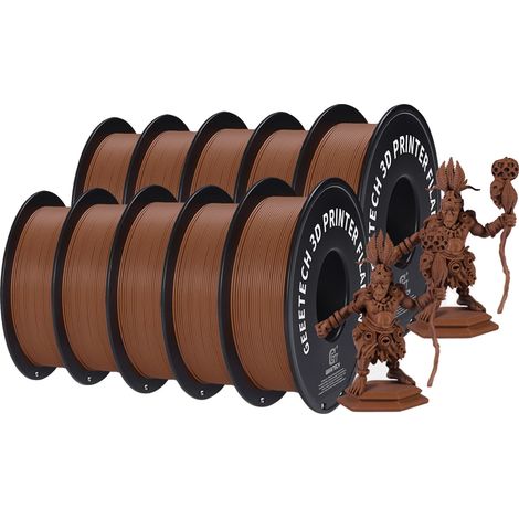 Filamento PLA per stampanti 3D, diametro 1,75 mm, facile da stampare, marrone. (1/2)