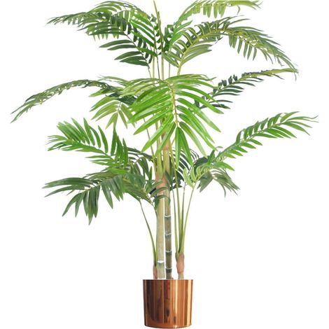 120cm (4ft) Premium Artificial Areca Palm with pot with Copper Metal Planter (1/4)