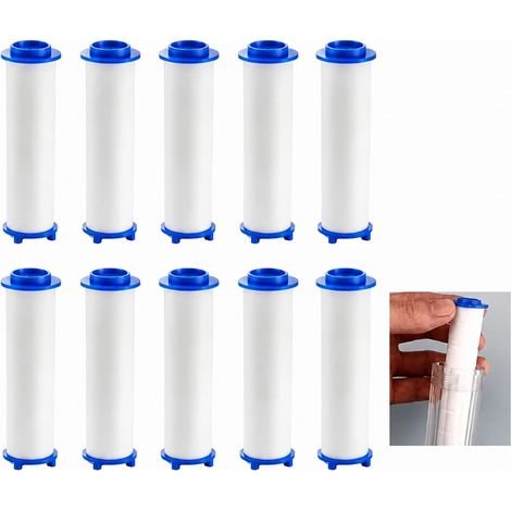 10 Filtres en Coton PP de Douche 10 x 2,4 cm, filtre douche PP, Recharge pour filtre de douche et pommeau de douche filtre, Cartouche Filtrante Anti Impuretés et pour Salle de Bain (1/5)