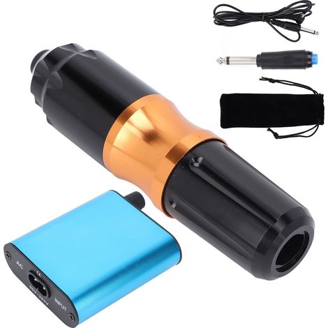 Kit de machine à tatouer rotative avec stylo, alimentation au pied et boîte de rangement pour tatoueurs, 90-265 V, noir, prise UE (1/5)