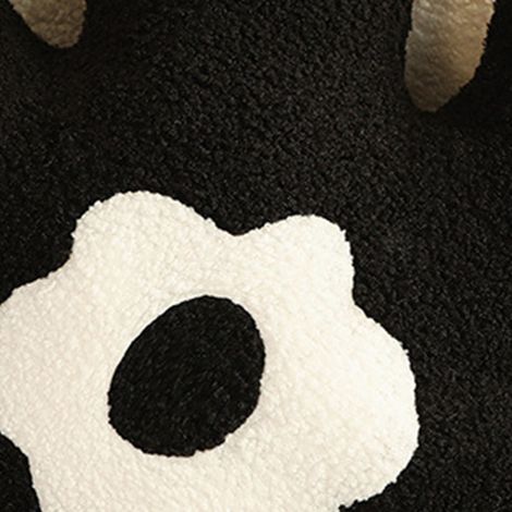 Blumenförmiges, mit Schwamm gefülltes, weiches, dickes, dekoratives Sofakissen, schwarz (1/5)