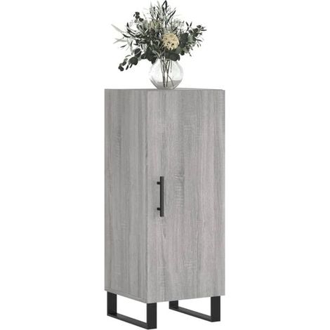 Buffet de Cuisine Gris Sonoma, Meuble Rangement 34.5 x 34 x 90 cm, Bois d'Ingénierie, Armoire de Stockage Compacte pour Salon ou Entrée (1/5)